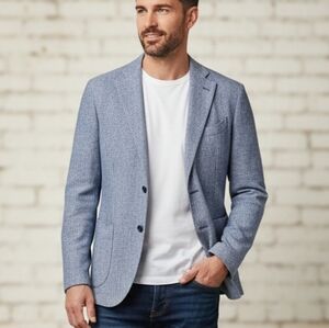 L.B.M 1911 Woven Knitted Houndstooth Mens Sport Jacket 2837 Size 50R